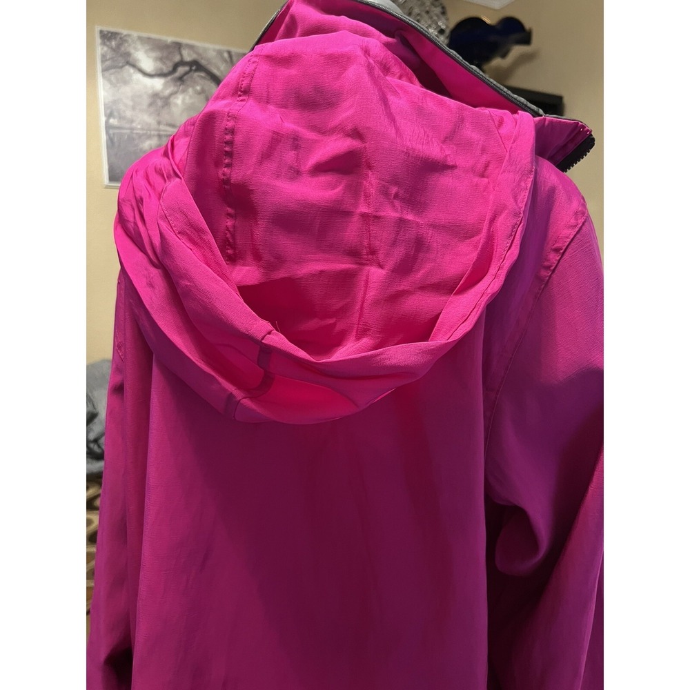 Mycra‎ Pac Life Reversible Women's Raincoat Fuchsia Gray Hooded Jacket Sz 1 S/M - Picture 9 of 9